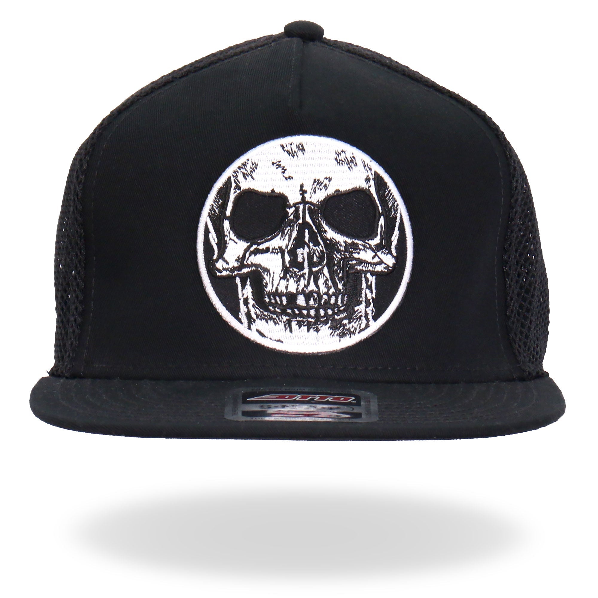 GSH2023 Black Circle Skull Snapback Hat