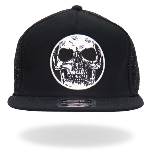 GSH2023 Black Circle Skull Snapback Hat