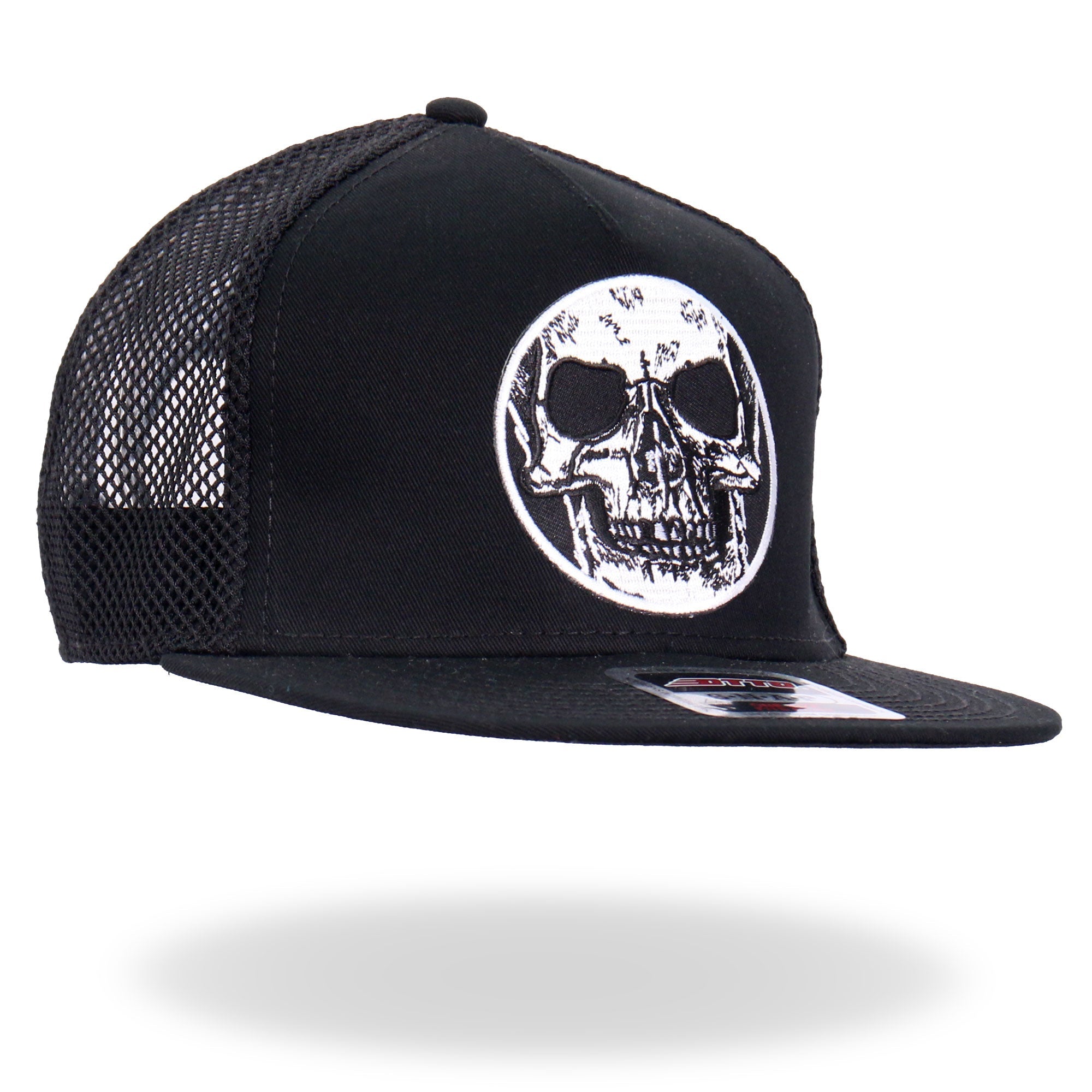 GSH2023 Black Circle Skull Snapback Hat