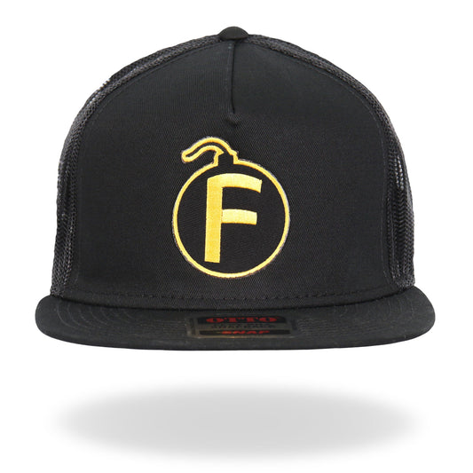Black and Yellow F Bomb Snapback Hat GSH2032