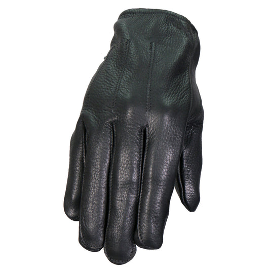 GVD1014 Black Unlined Deerskin Driving Leather Gloves