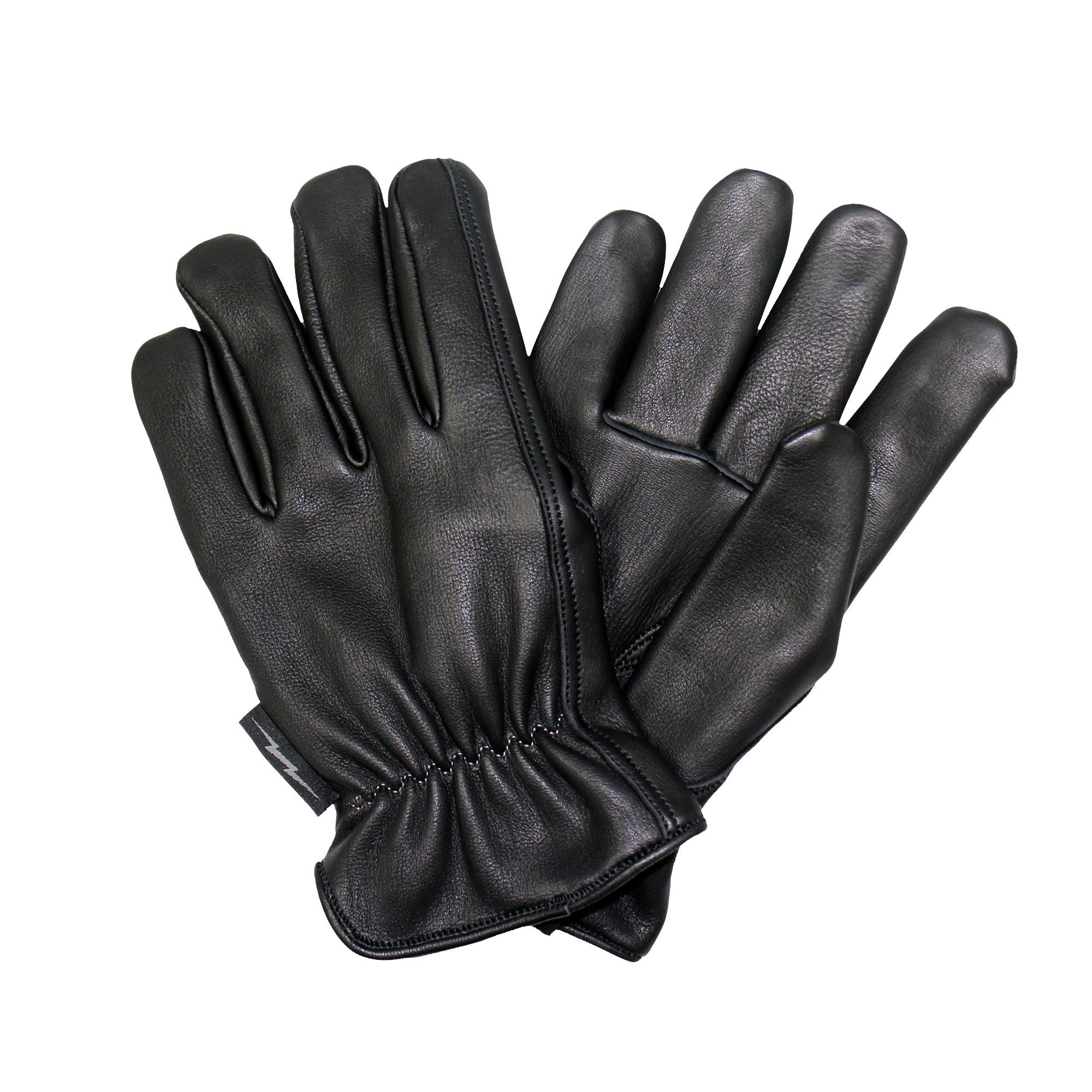 GVD2003 Uni-Sex 'Grey and Black Flannel Lined' Deer Skin Leather Gloves