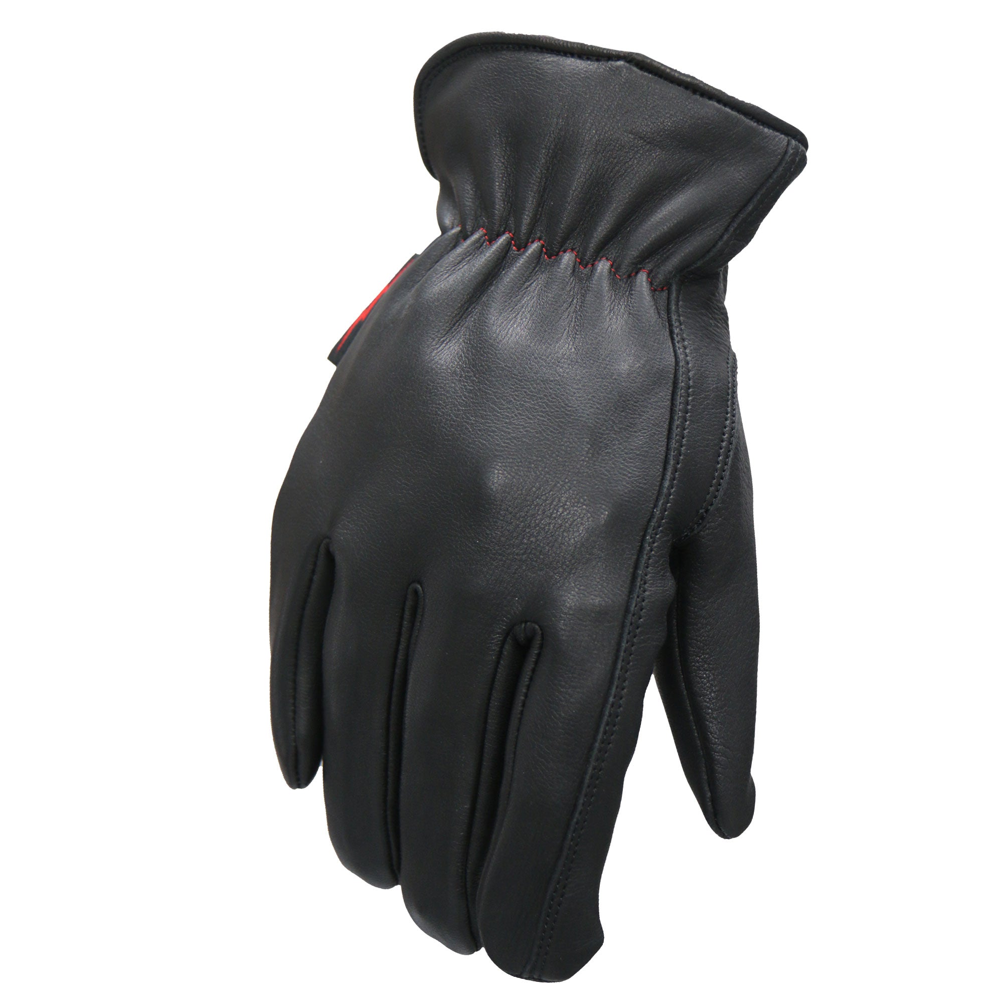 GVD2004 Uni-Sex 'Red and Black Flannel Lined' Deer Skin Leather Gloves