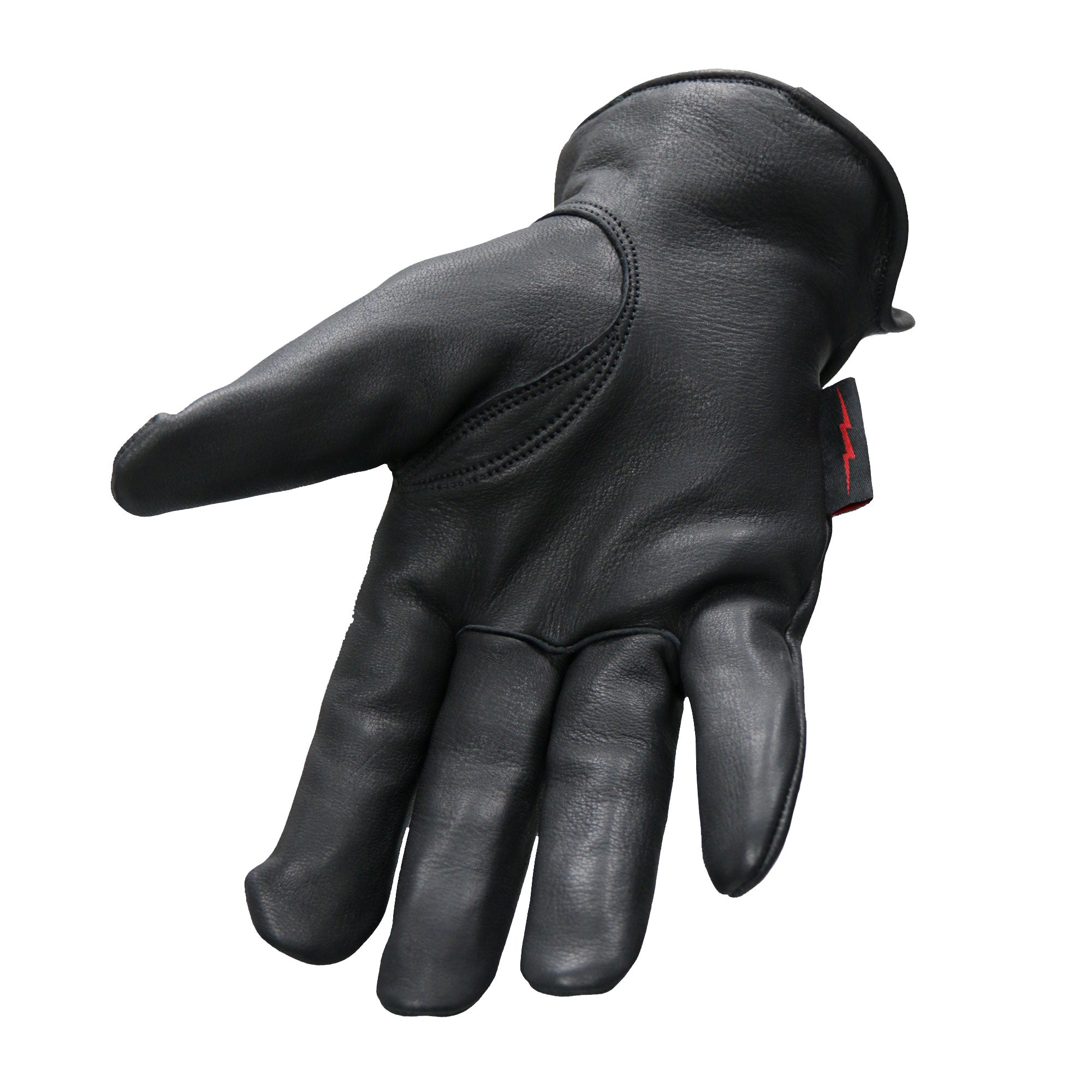 GVD2004 Uni-Sex 'Red and Black Flannel Lined' Deer Skin Leather Gloves
