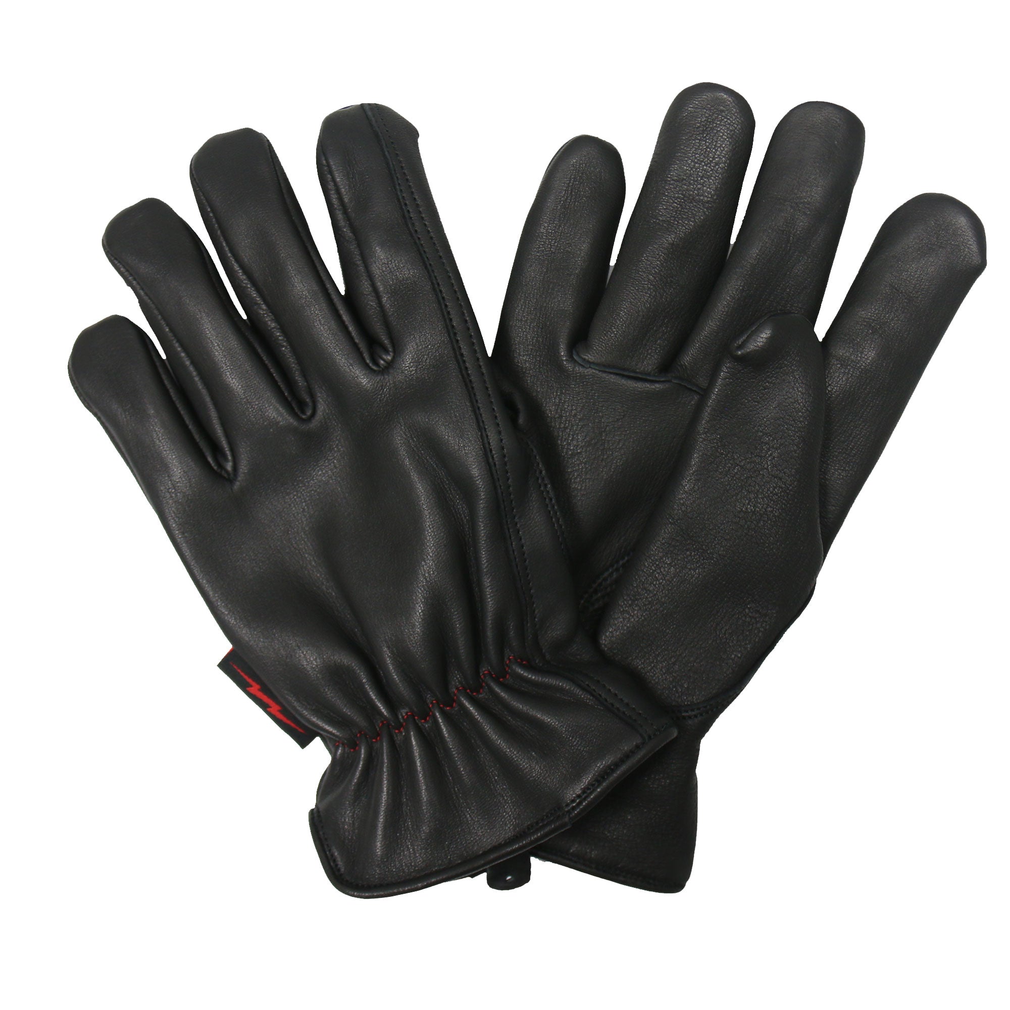 GVD2004 Uni-Sex 'Red and Black Flannel Lined' Deer Skin Leather Gloves