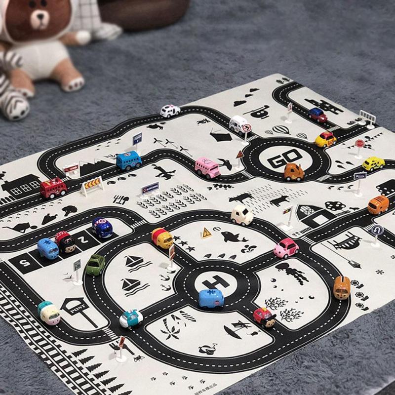 Baby Playing Mat Kids Boys Crawling Carpet Cute Cartoon Traffic Park M ...