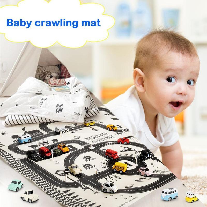 Baby Playing Mat Kids Boys Crawling Carpet Cute Cartoon Traffic Park M ...