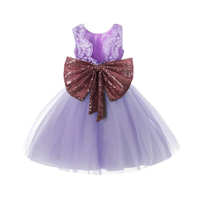 Pink Backless Princess Gold Luxury Dress With Bow Baby Dress for Girl –  winxwheels