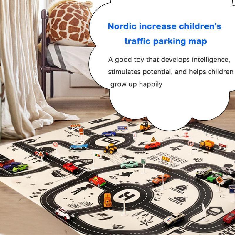 Baby Playing Mat Kids Boys Crawling Carpet Cute Cartoon Traffic Park M ...