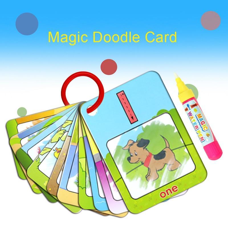New Magic Doodle Card Water Drawing Card Kids Learn Number/Color/Shape ...