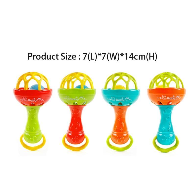 Nubby Hand Rattle Baby Rattles toy Intelligence Grasping Gums Plastic Hand Bell Rattle F ...
