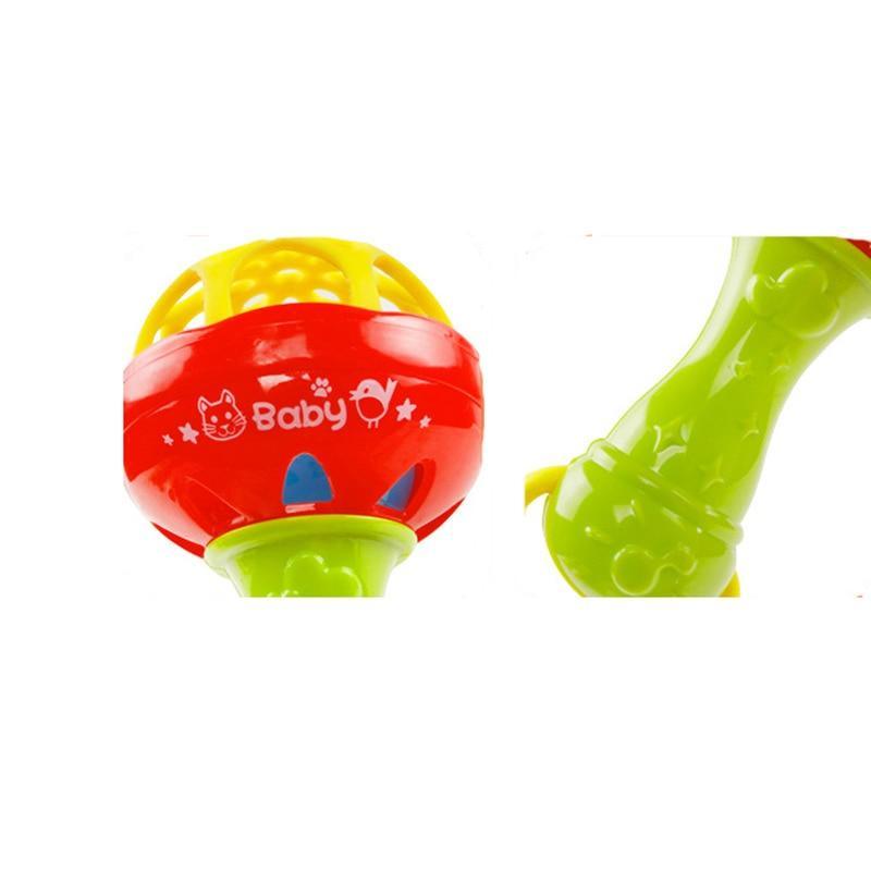 Nubby Hand Rattle Baby Rattles toy Intelligence Grasping Gums Plastic Hand Bell Rattle F ...