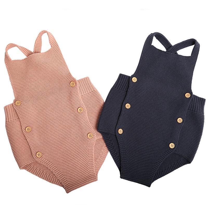 Baby Girl Knitted Clothes Rompers Jumpsuit Cotton Infant Baby Girl Romper In Retro Style For Girls