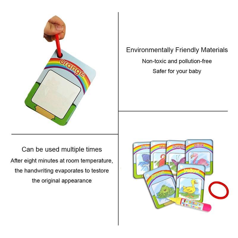 New Magic Doodle Card Water Drawing Card Kids Learn Number/Color/Shape ...