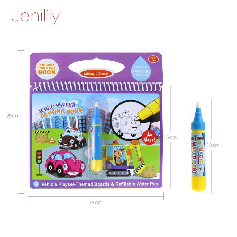 Reusable Magic Water Drawing Book With Pen Coloring Painting Book Draw ...