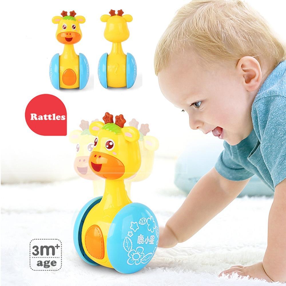 Low Poly Baby Rattle Baby Rattles Tumbler Doll Baby Toys Sweet Bell Music Roly-poly Learnin ...