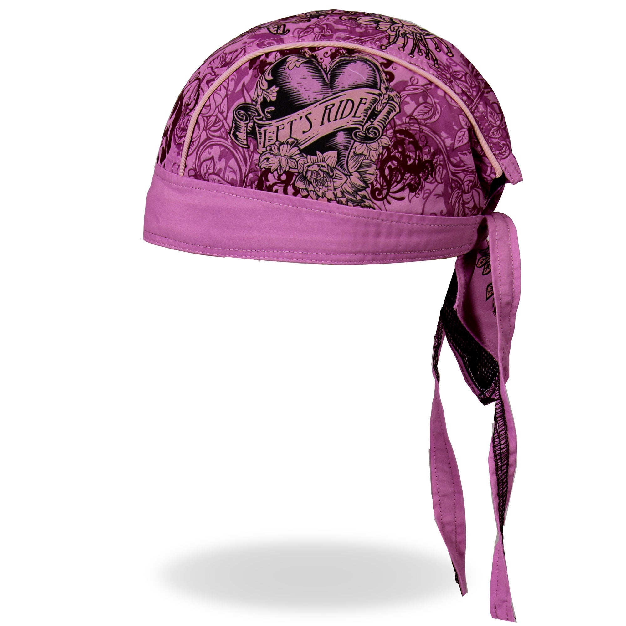 Heart Let's Ride Purple Lightweight Headwrap HWH1060