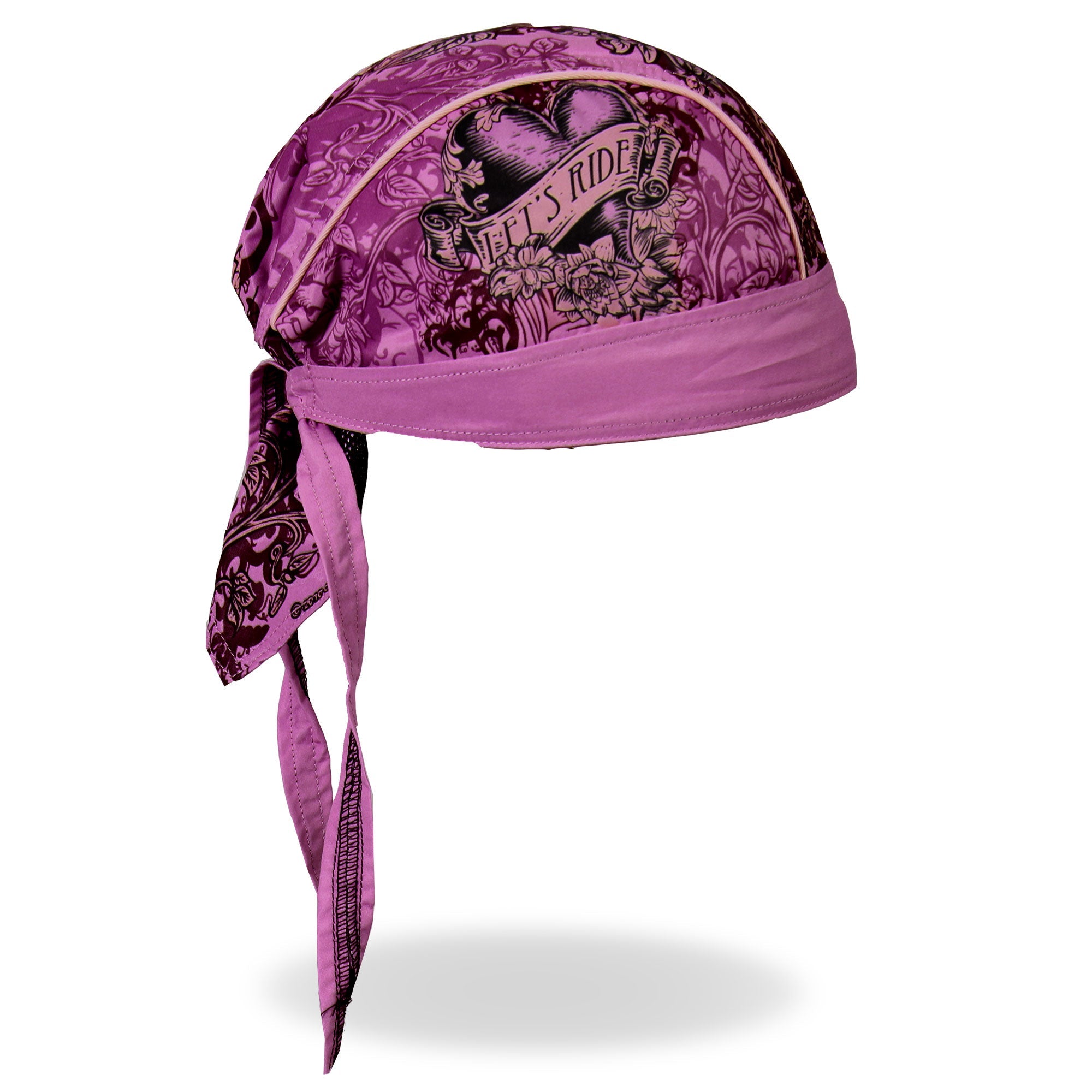 Heart Let's Ride Purple Lightweight Headwrap HWH1060