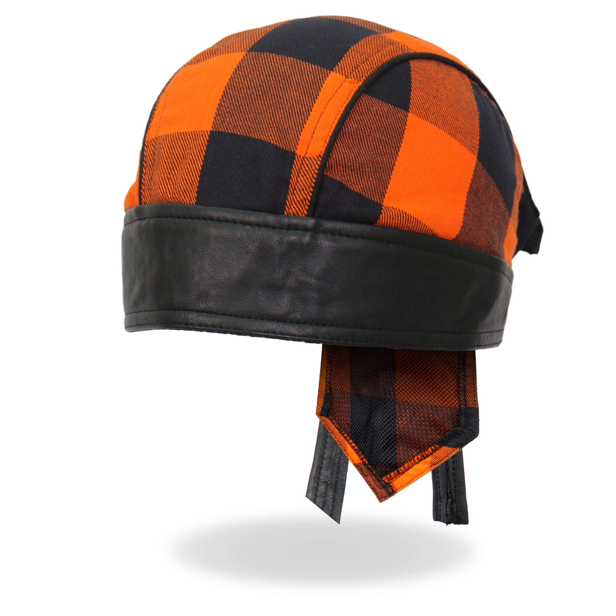 Black/Orange Buffalo Plaid Lightweight Headwrap HWH1109
