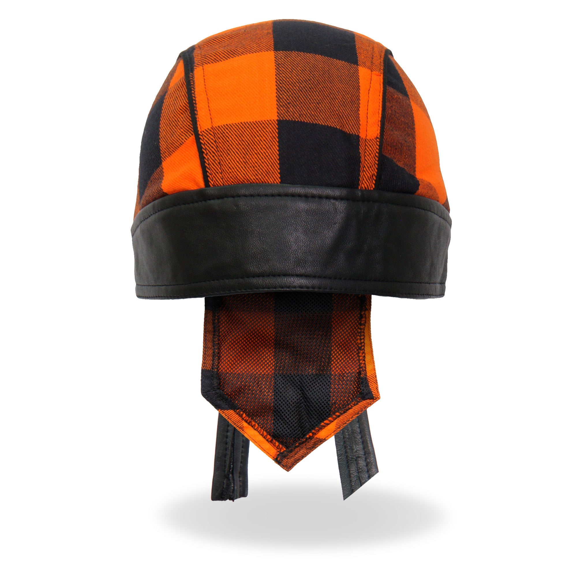 Black/Orange Buffalo Plaid Lightweight Headwrap HWH1109