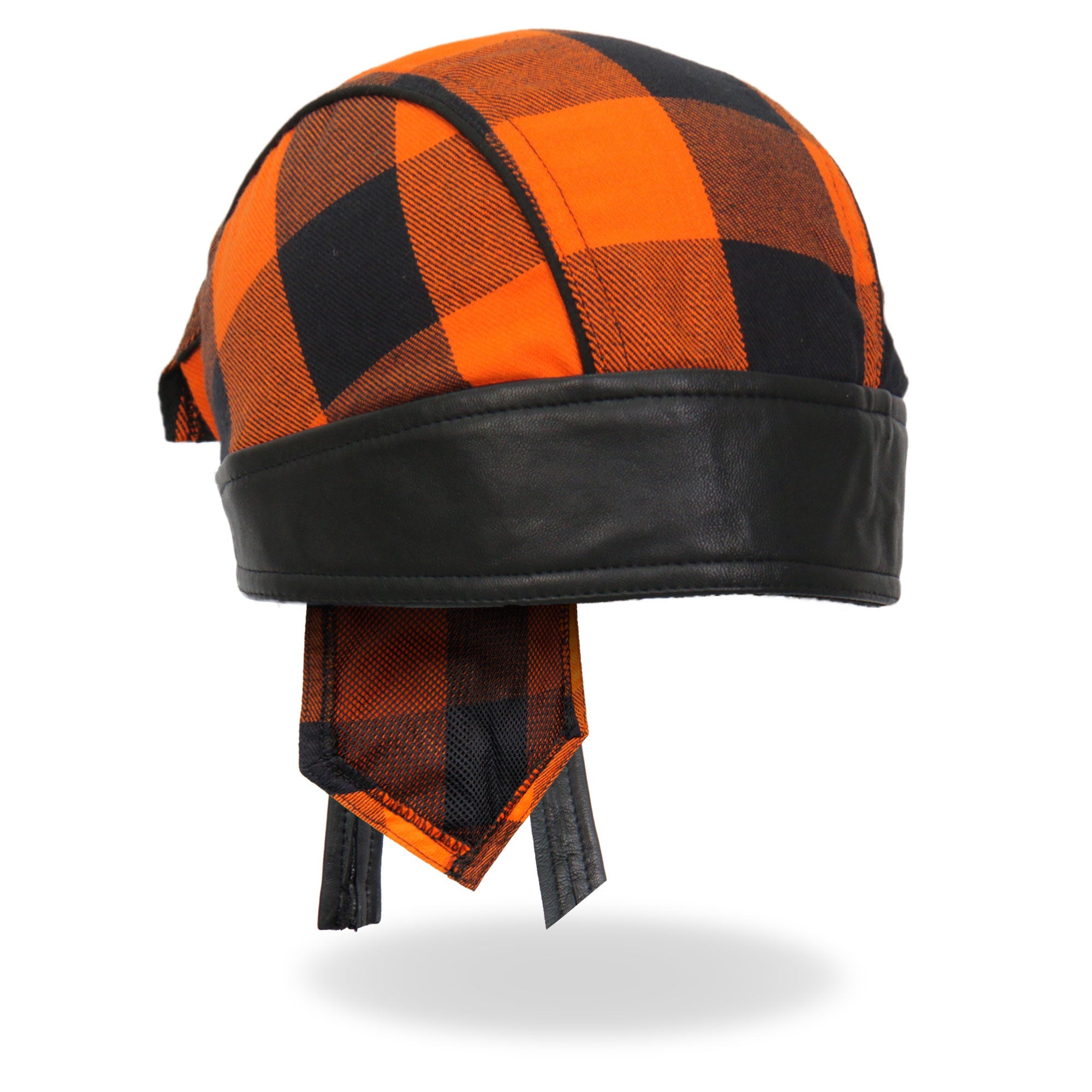 Black/Orange Buffalo Plaid Lightweight Headwrap HWH1109