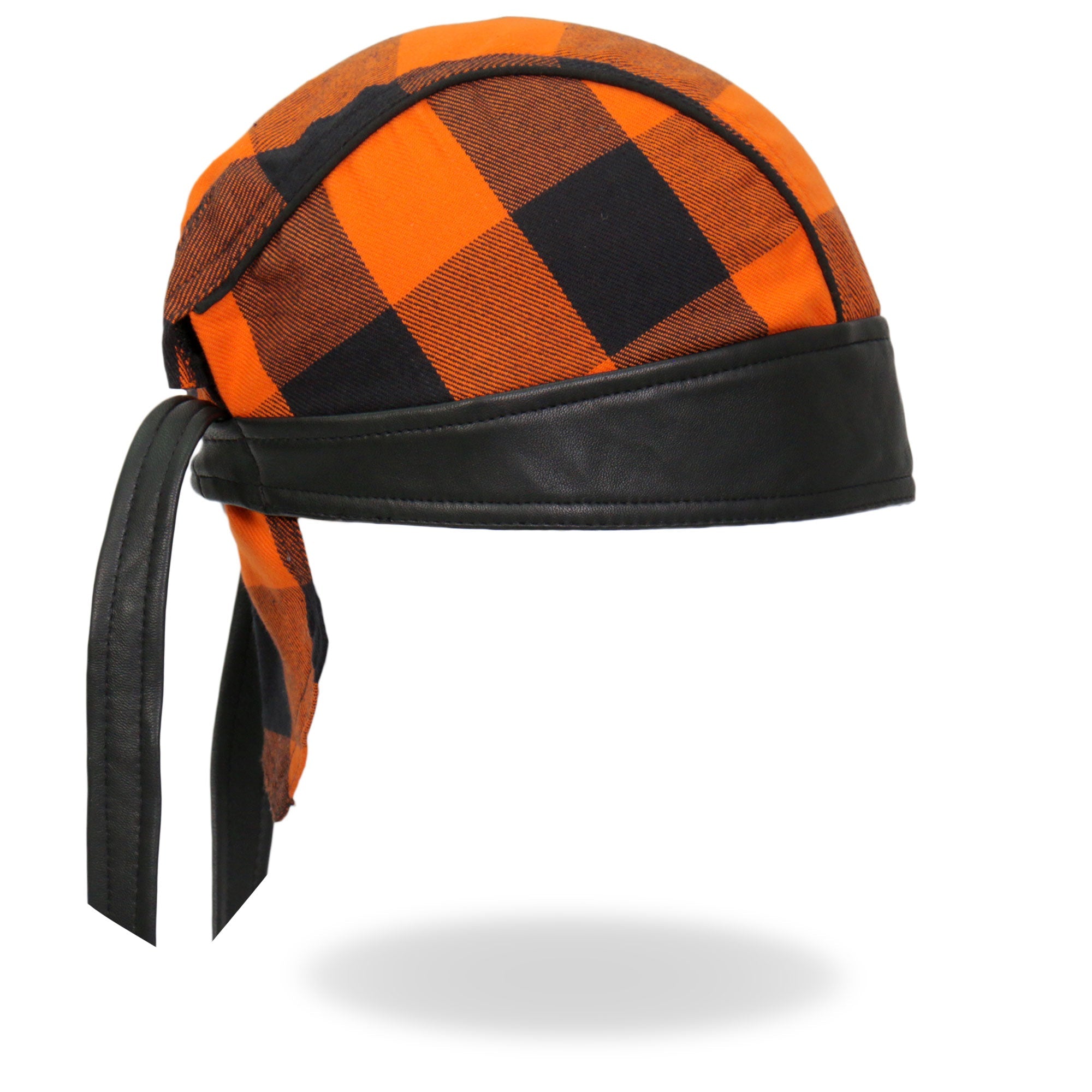 Black/Orange Buffalo Plaid Lightweight Headwrap HWH1109