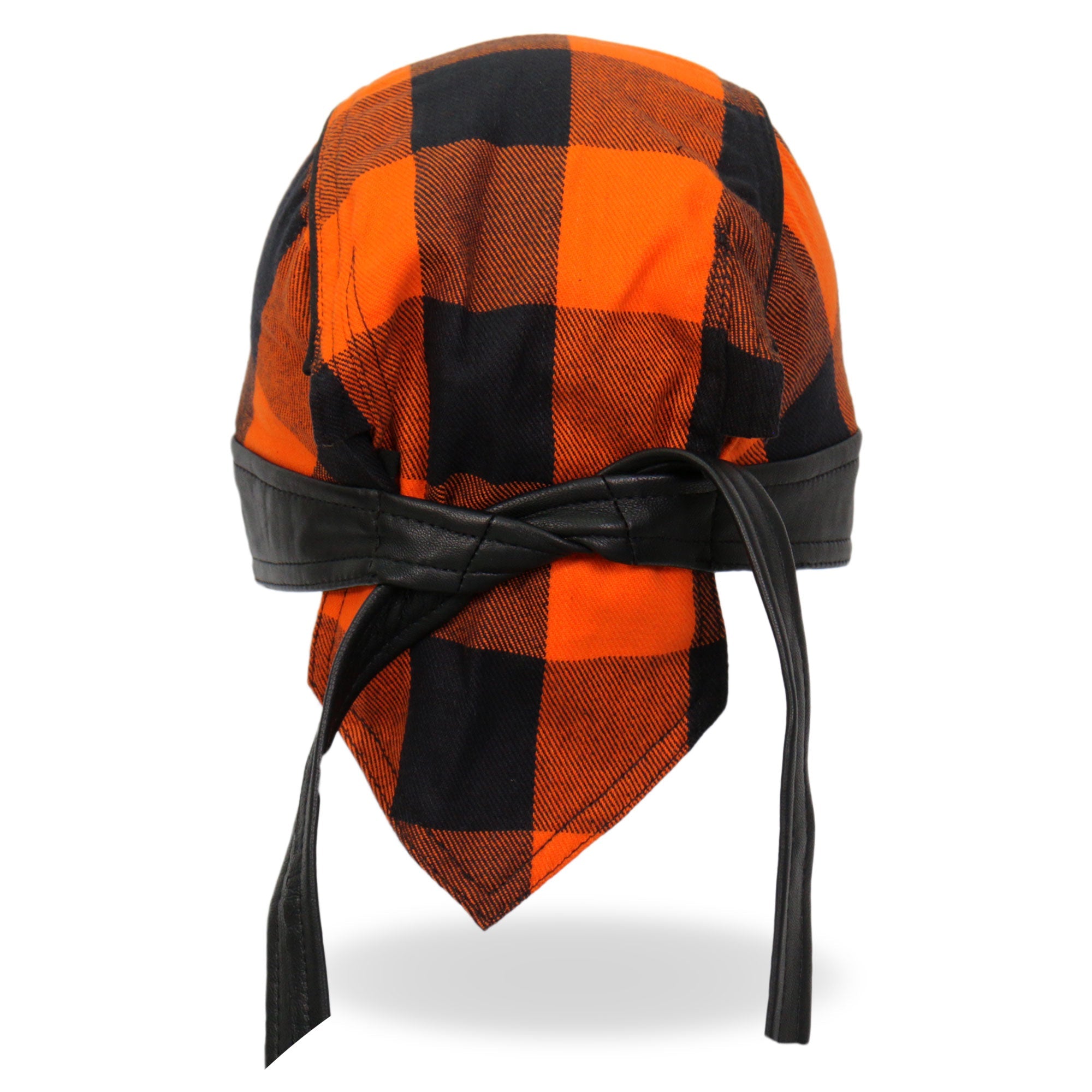 Black/Orange Buffalo Plaid Lightweight Headwrap HWH1109