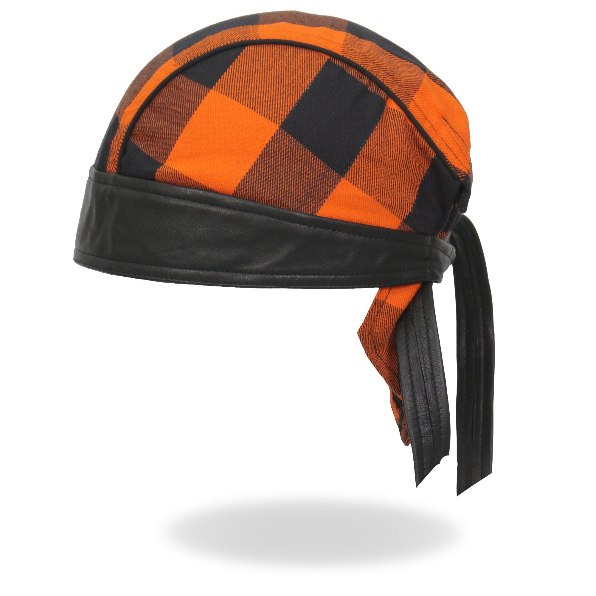 Black/Orange Buffalo Plaid Lightweight Headwrap HWH1109