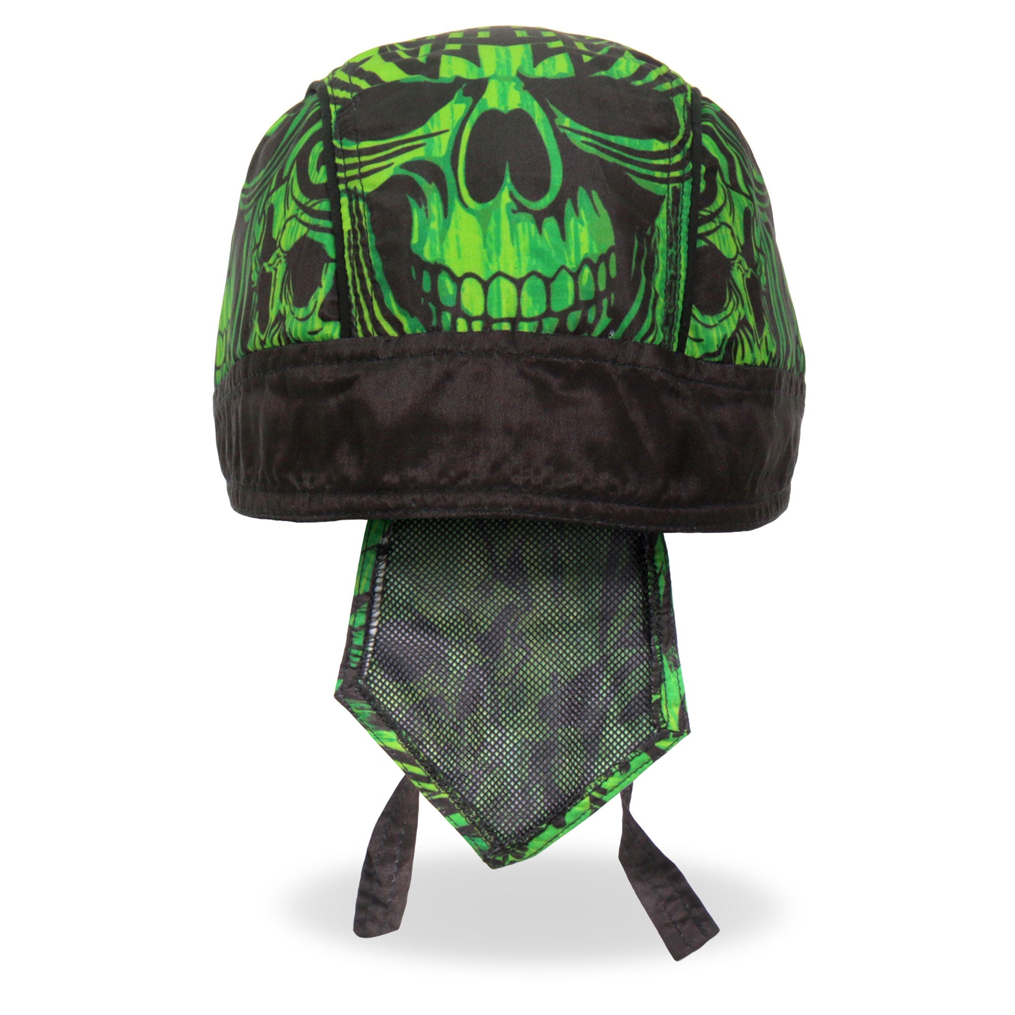 Over the Top Skulls Green Lightweight Headwrap HWH1114