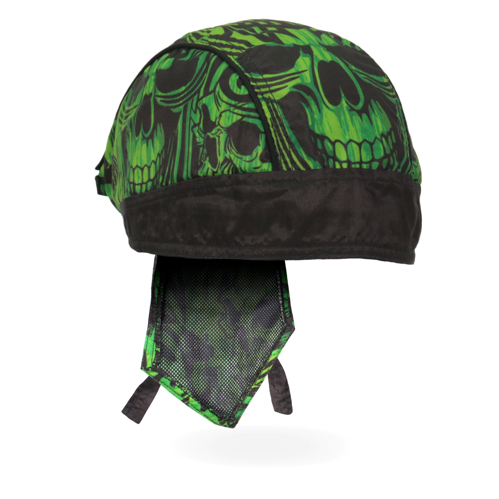 Over the Top Skulls Green Lightweight Headwrap HWH1114