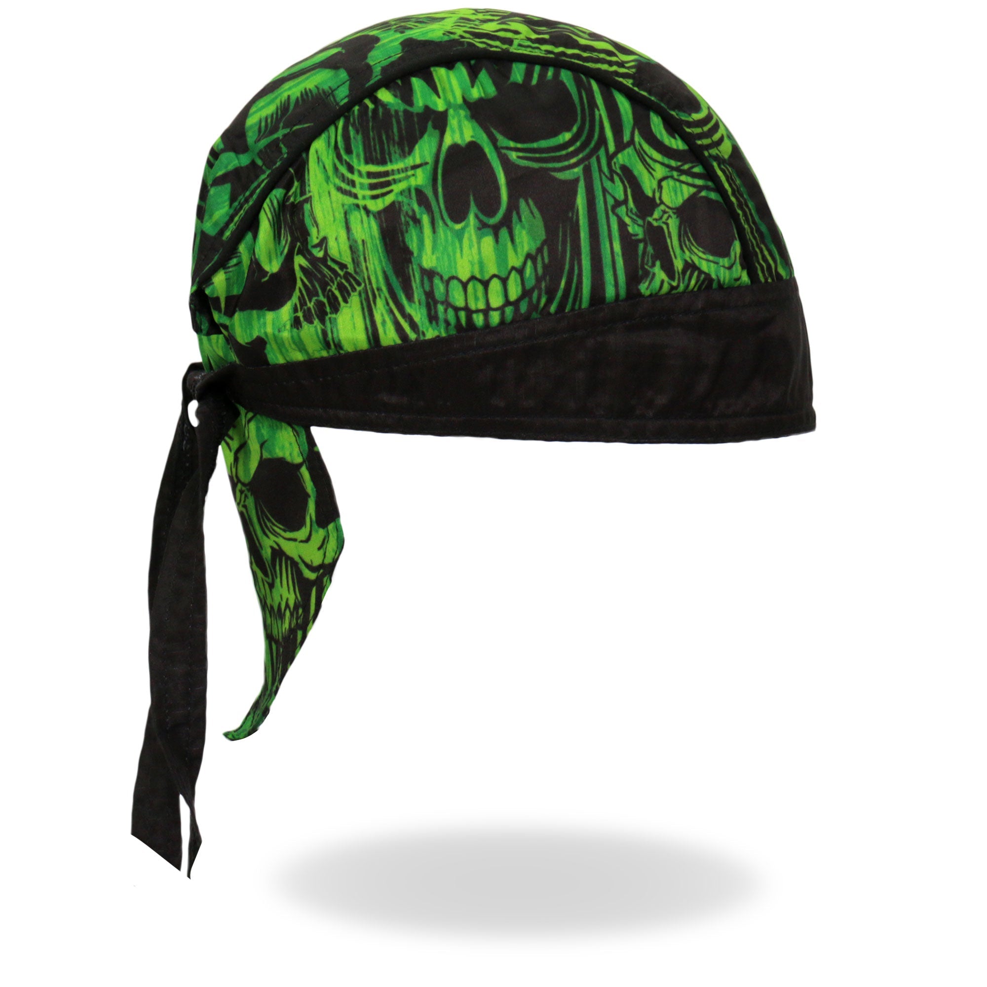 Over the Top Skulls Green Lightweight Headwrap HWH1114
