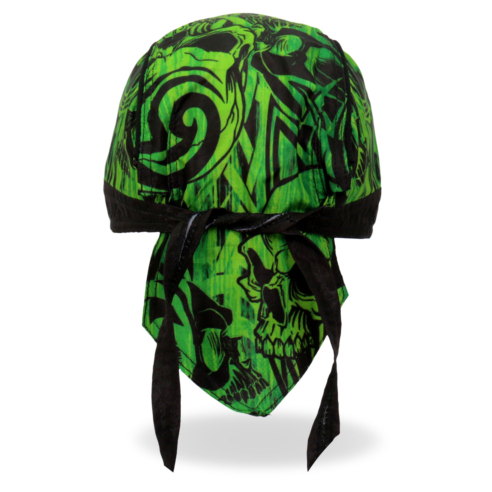 Over the Top Skulls Green Lightweight Headwrap HWH1114
