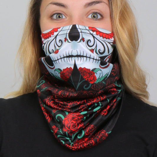 HWN2003 Sugar Skull Neck Gaiter Mask