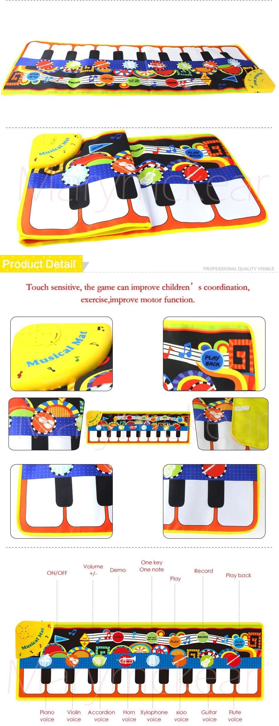 Baby Electronic Music Piano Play Mat Multi-function 8 Instruments Mode ...