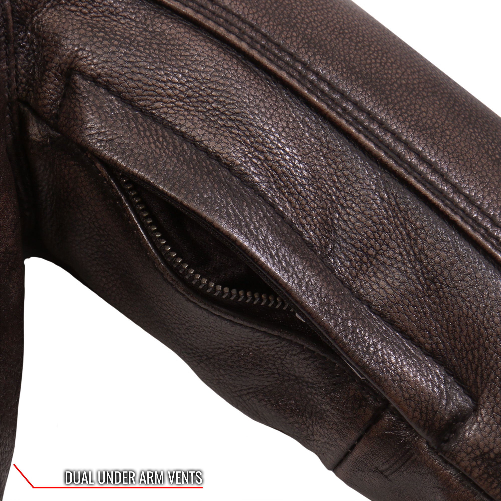 JKL1024 Ladies Distressed Brown Motorcycle Leather Biker Jacket with  Concealed carry Pockets