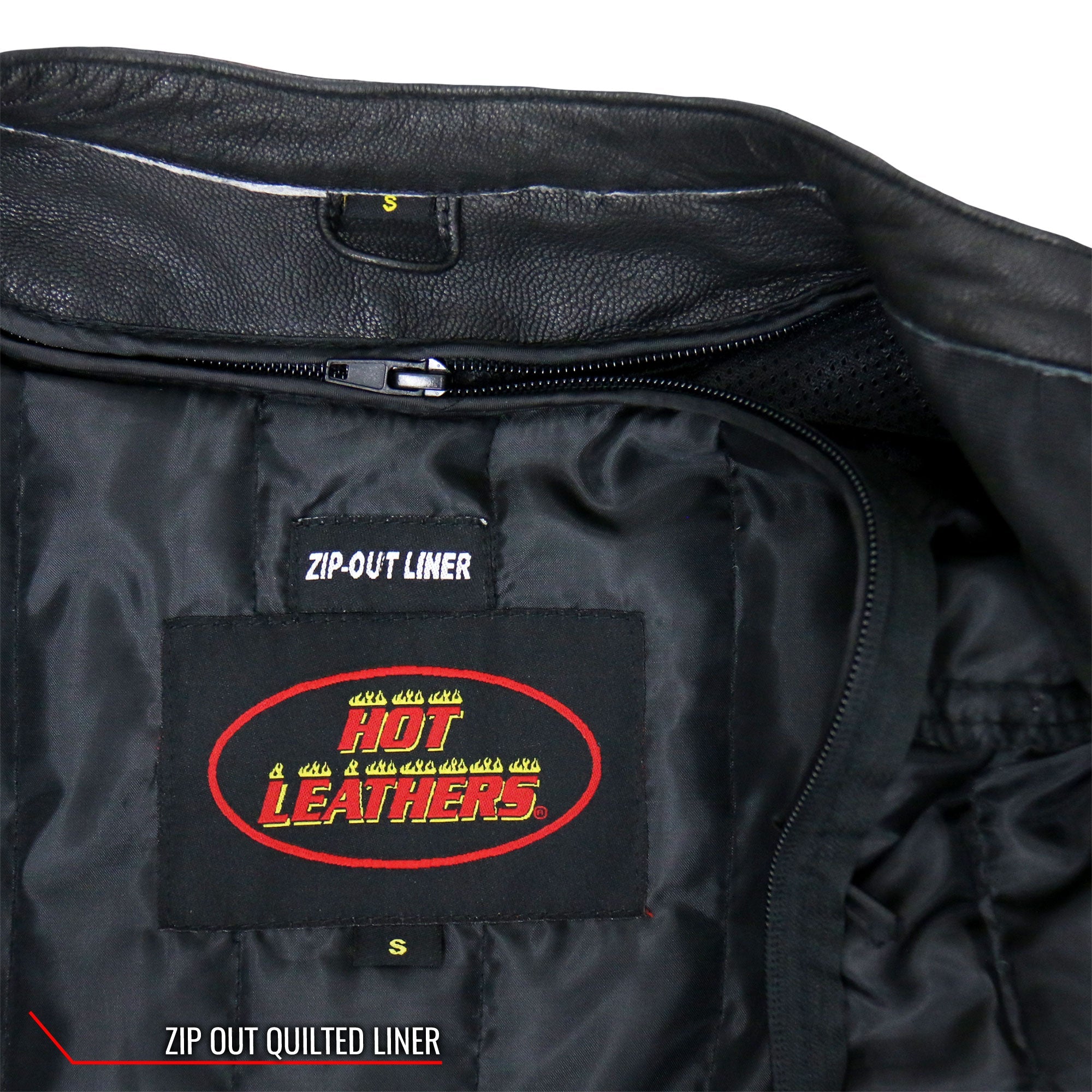 JKL1028 Studs and Fringe Ladies Black Motorcycle style Carry Conceal Leather Biker Jacket