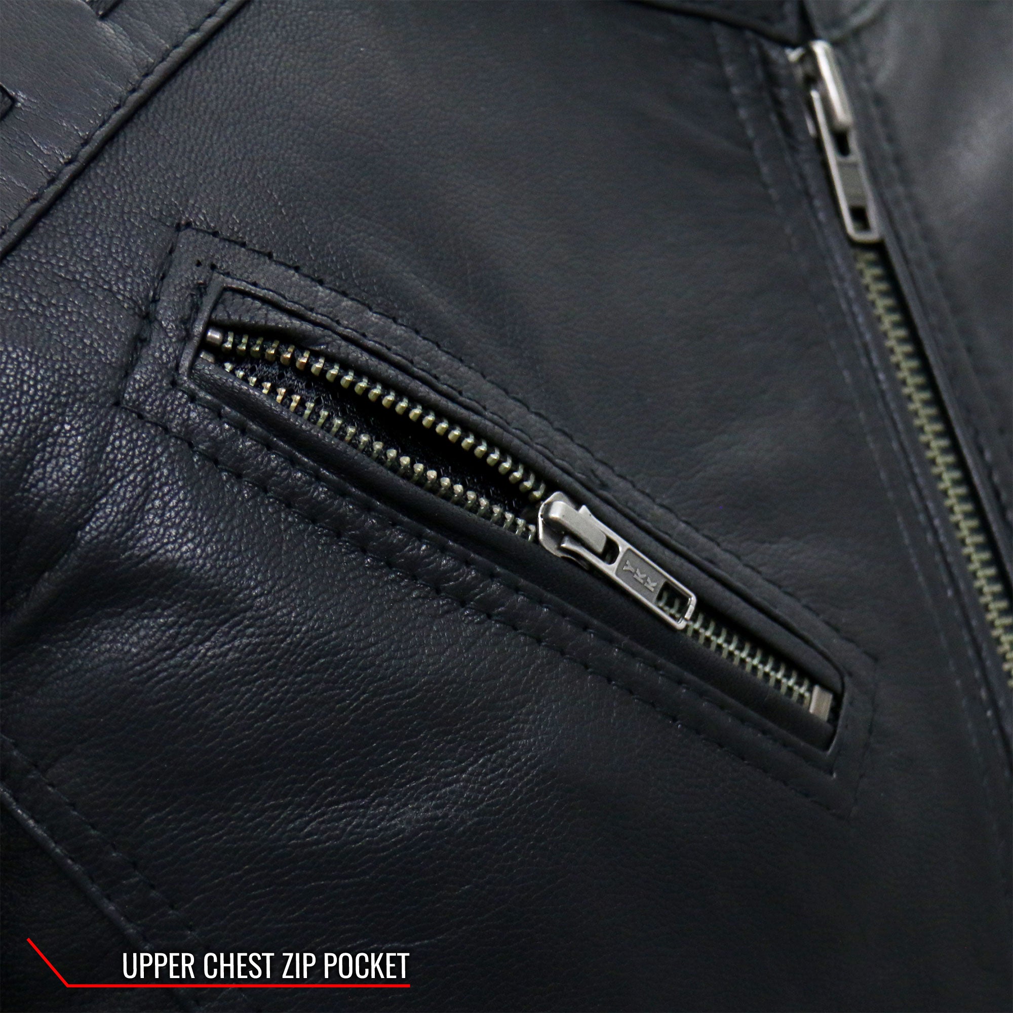 JKL1028 Studs and Fringe Ladies Black Motorcycle style Carry Conceal Leather Biker Jacket