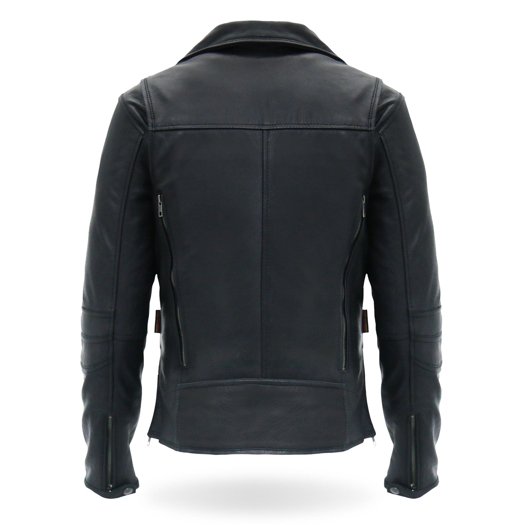 JKL1029 Ladies Leather Motorcycle Concealed carry Biker Jacket with Vents and Side Zippers