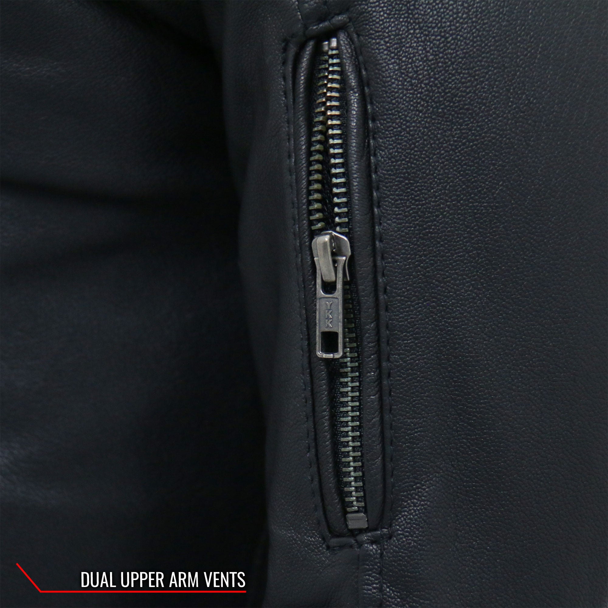 JKL1029 Ladies Leather Motorcycle Concealed carry Biker Jacket with Vents and Side Zippers