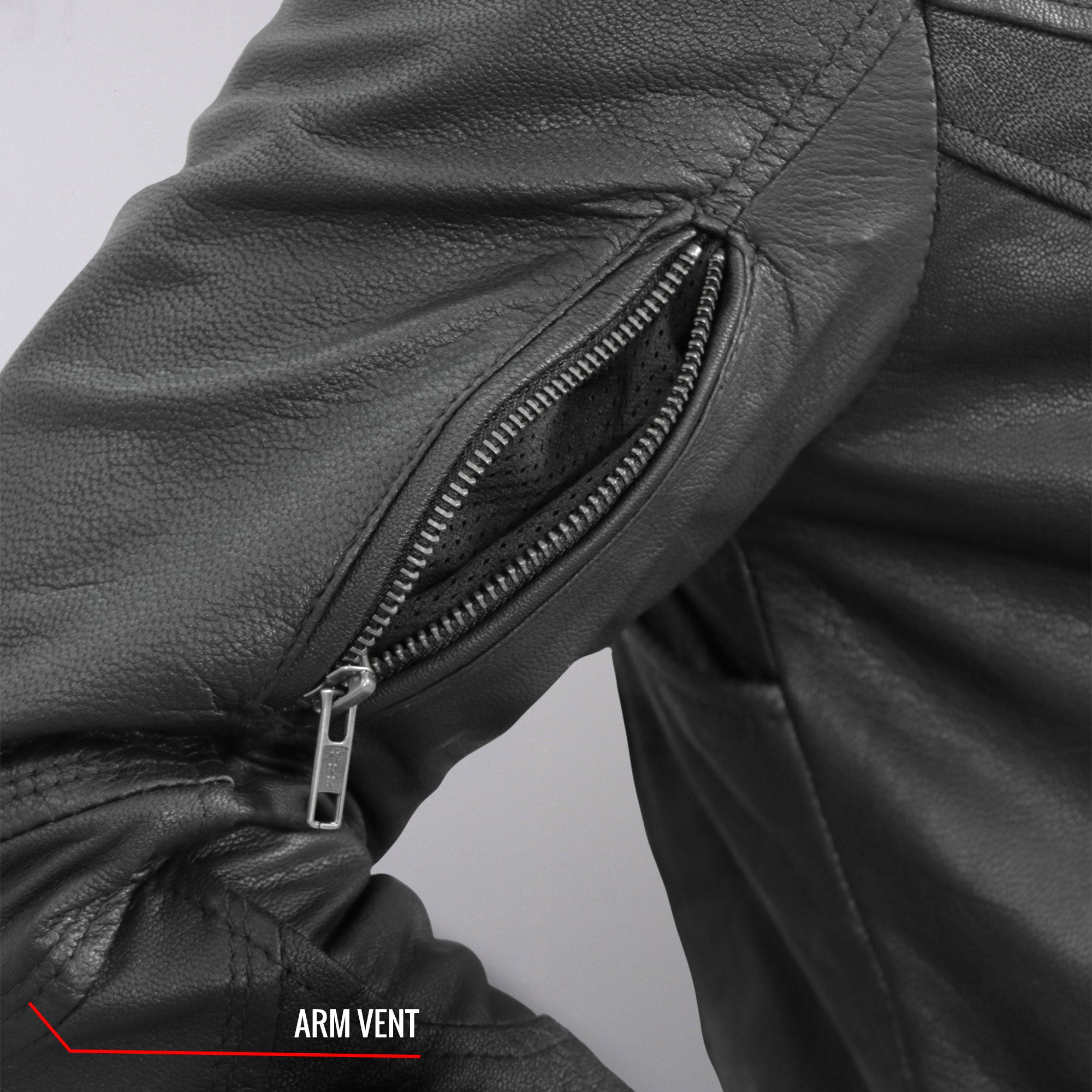 JKL1029 Ladies Leather Motorcycle Concealed carry Biker Jacket with Vents and Side Zippers