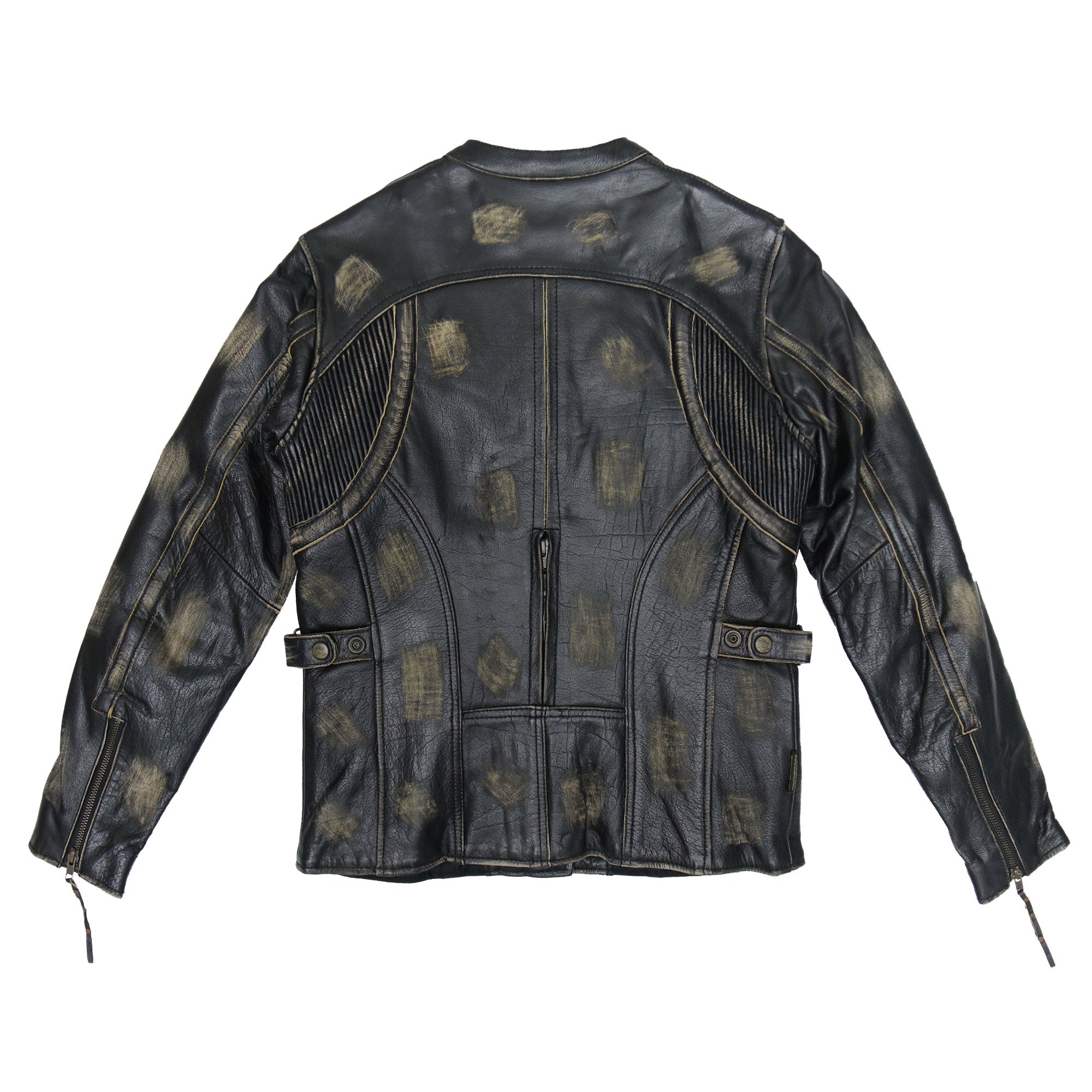 JKL1031 Ladies Vented Distressed Brown Leather Jacket