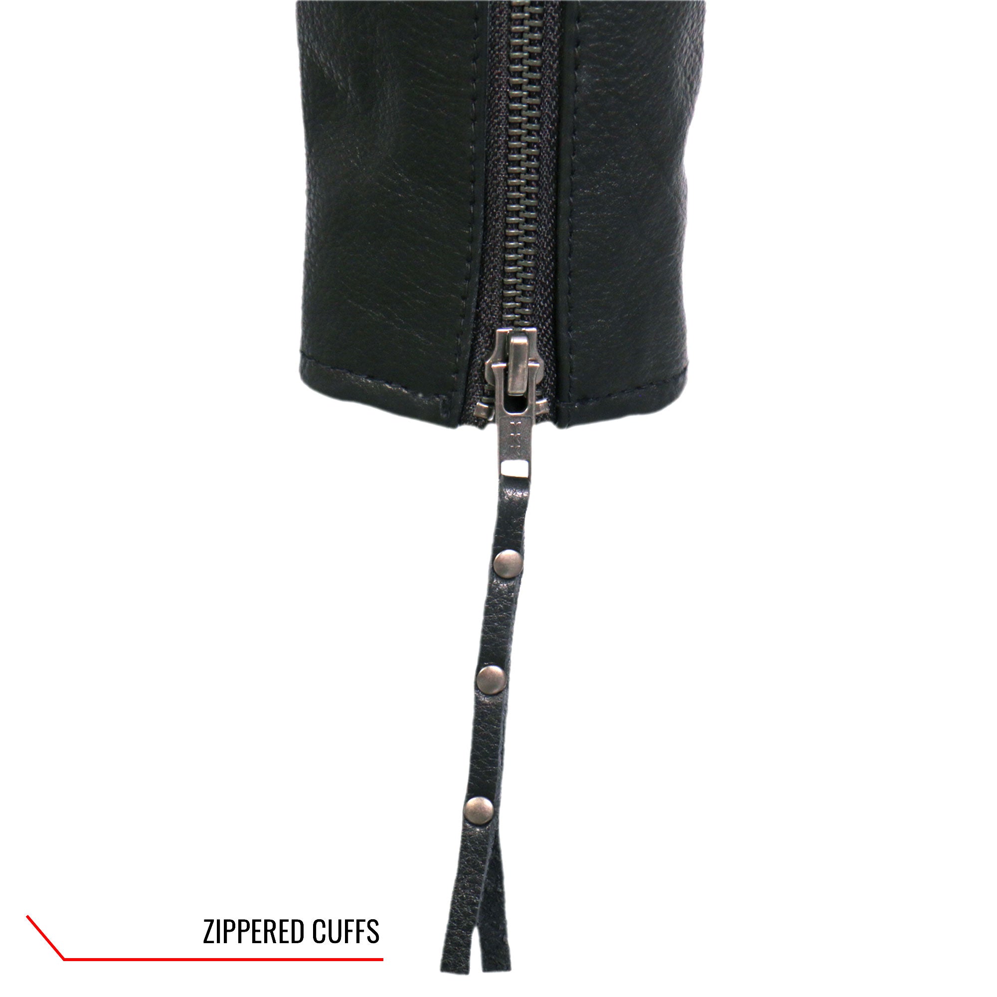 JKL1032 Ladies Motorcycle Black Leather Biker Jacket with Vented Side Snaps