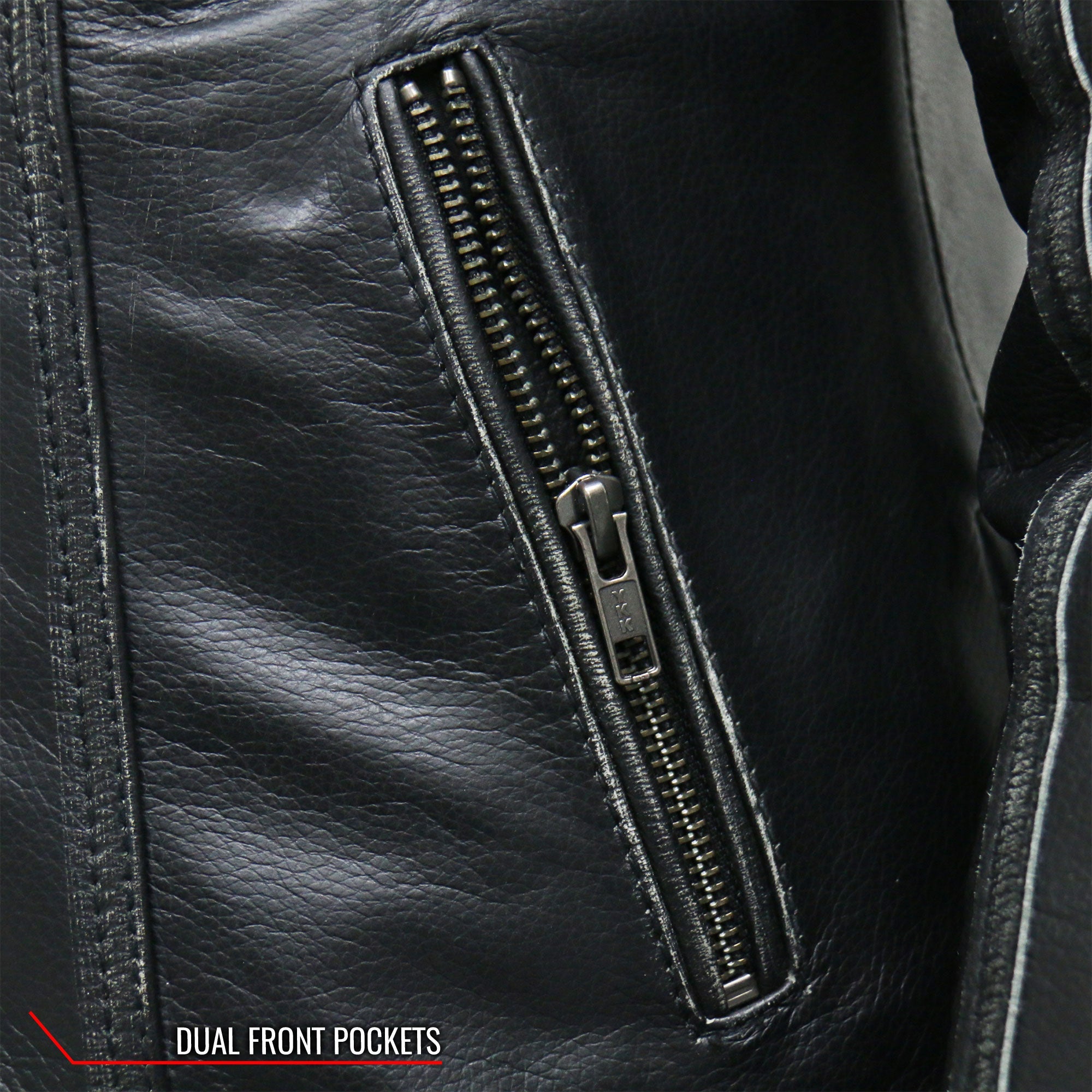 JKL1033 Ladies Biker Black Leather Motorcycle Jacket with Removable Hoodie