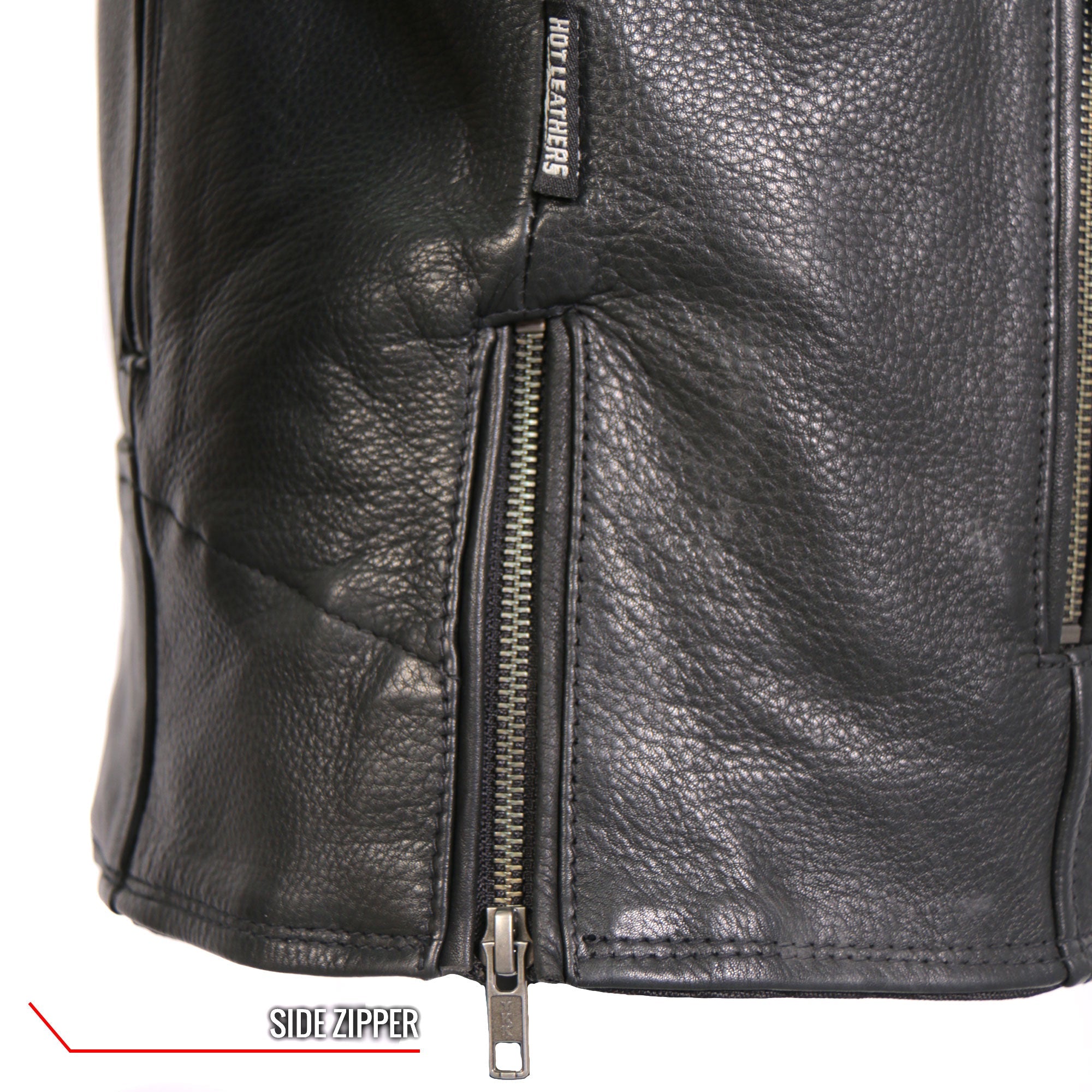 JKL1034 Ladies Biker Black Leather Motorcycle Jacket with Plaid Flannel Lining