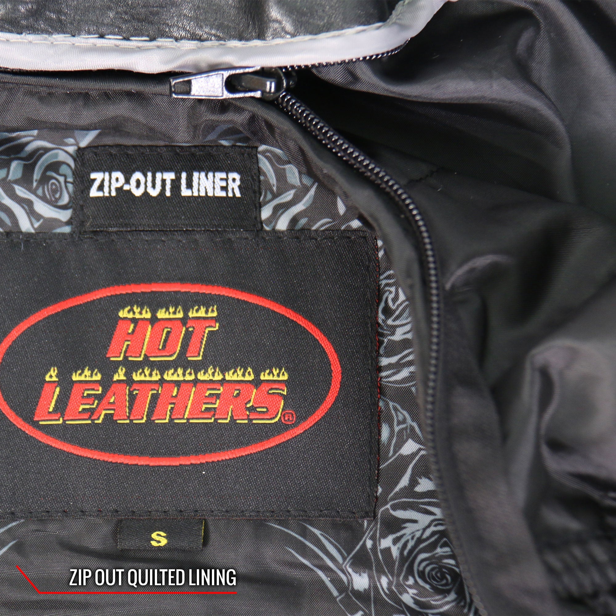 Rose Embroidered Ladies Motorcycle Style Leather Jacket