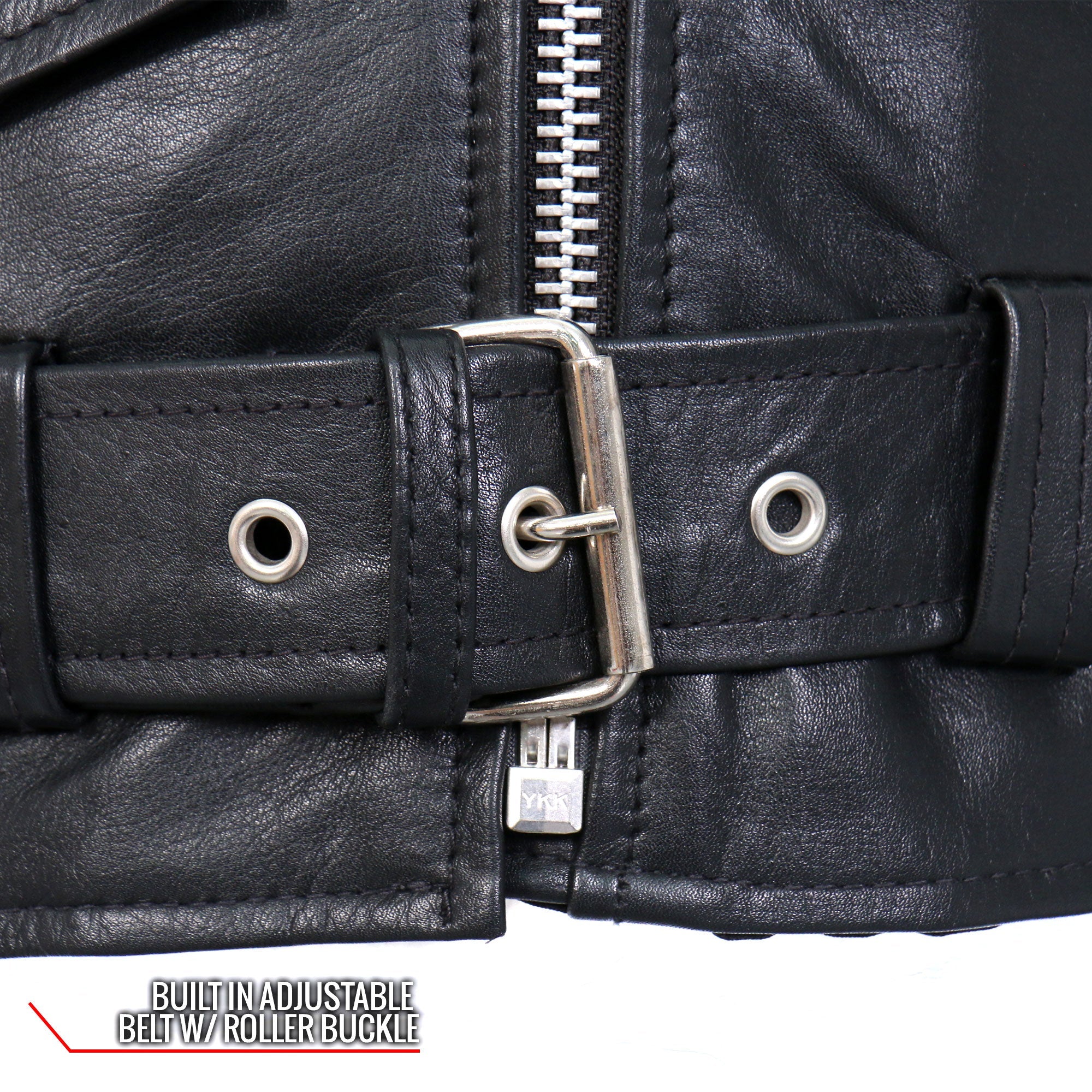 Rose Embroidered Ladies Motorcycle Style Leather Jacket