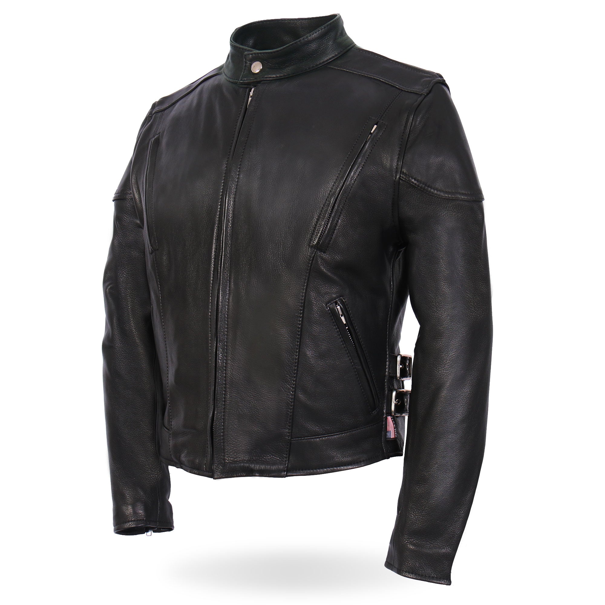 JKL5001 USA Made Ladies Vented Motorcycle Black Leather Biker Jacket
