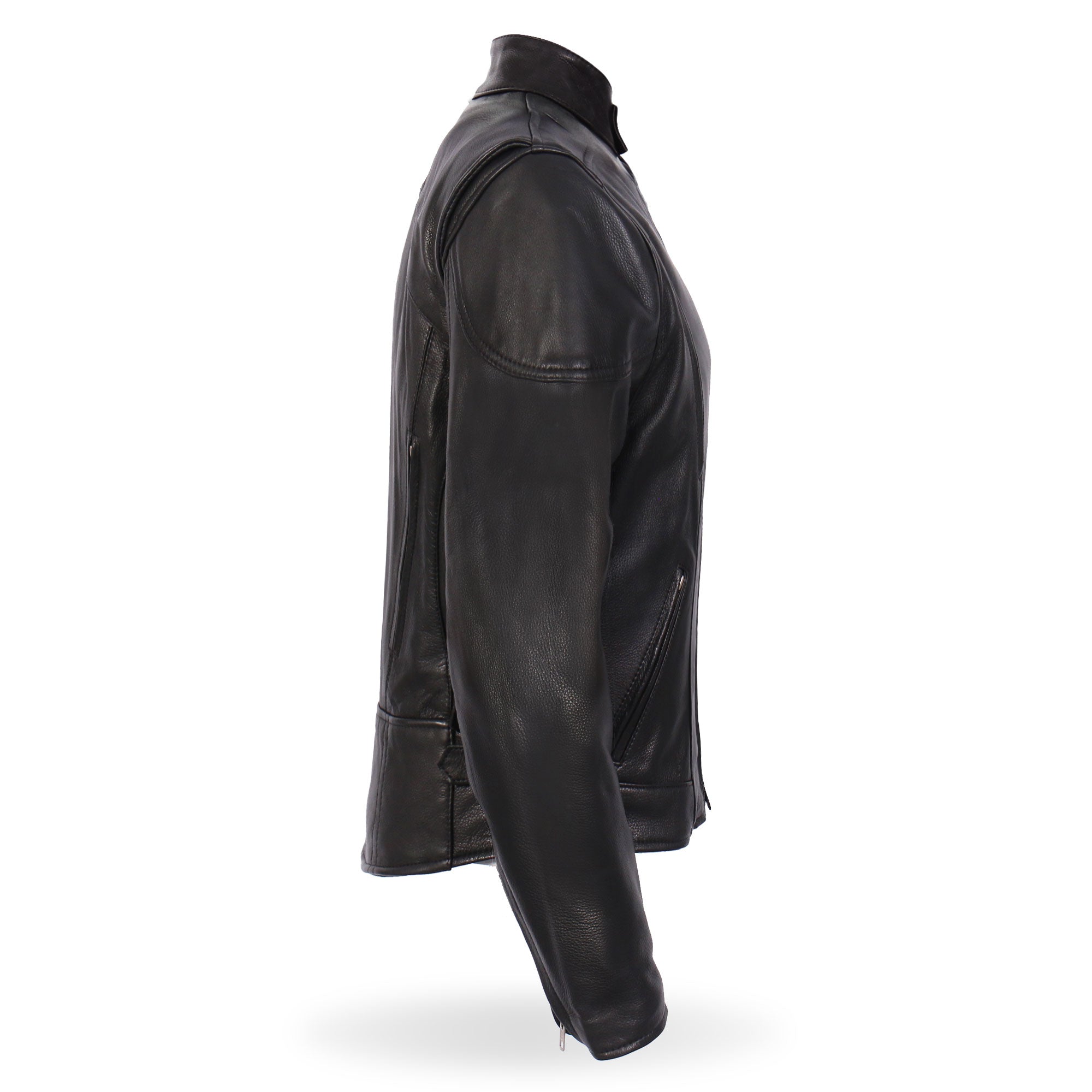 JKL5001 USA Made Ladies Vented Motorcycle Black Leather Biker Jacket