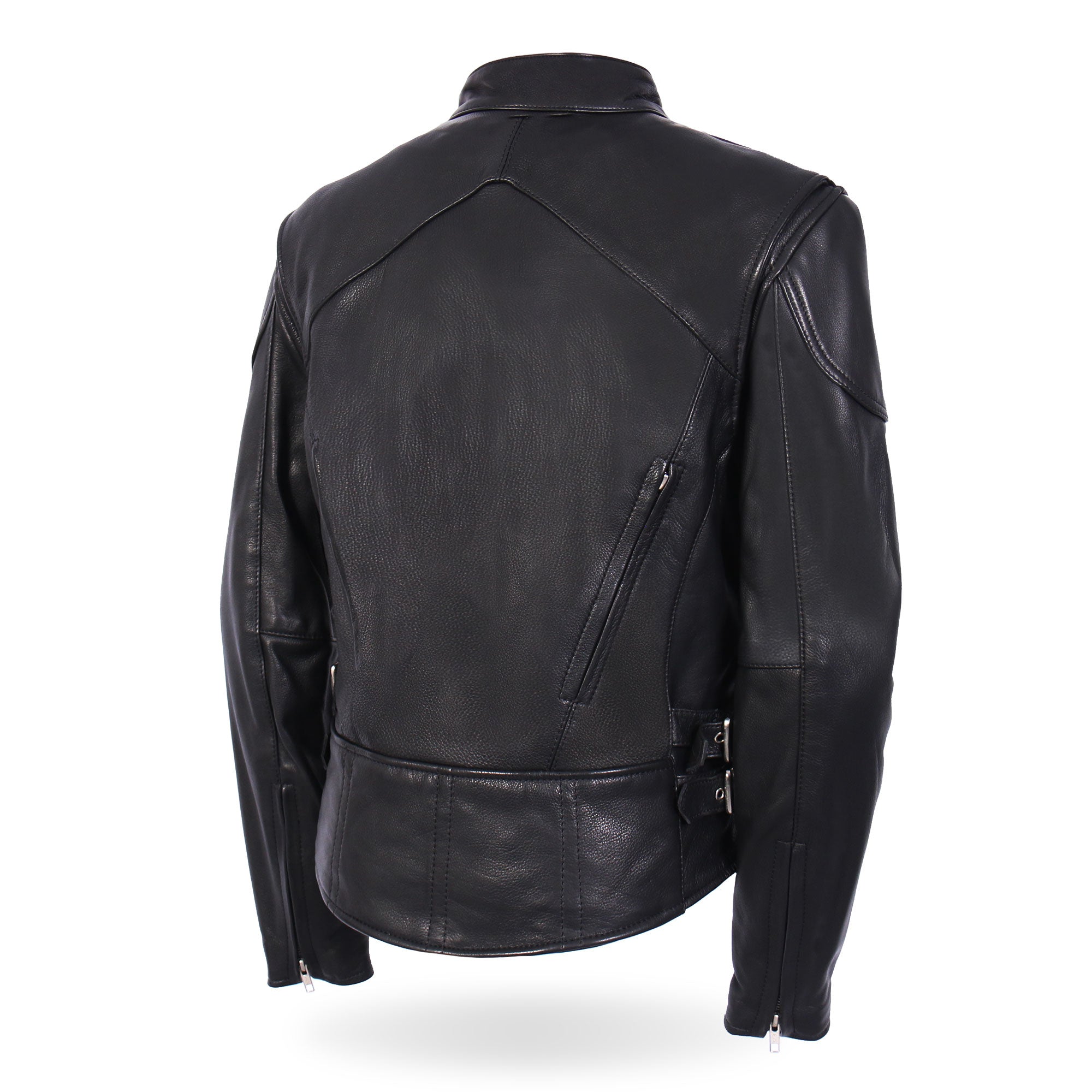 JKL5001 USA Made Ladies Vented Motorcycle Black Leather Biker Jacket