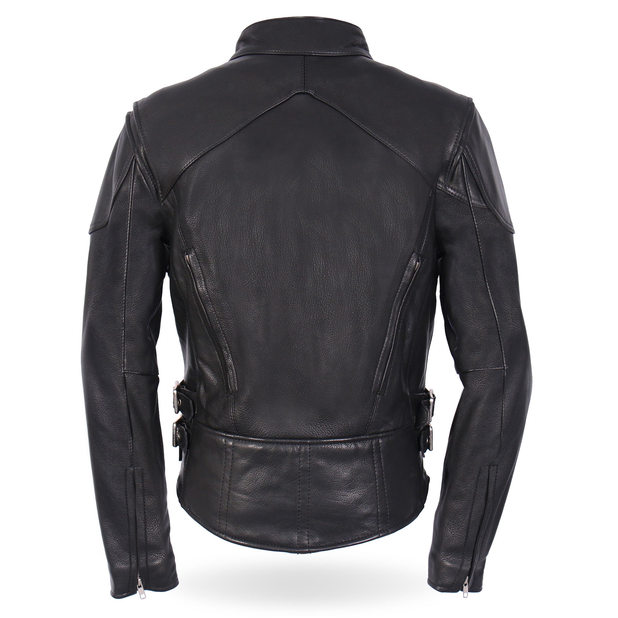 JKL5001 USA Made Ladies Vented Motorcycle Black Leather Biker Jacket
